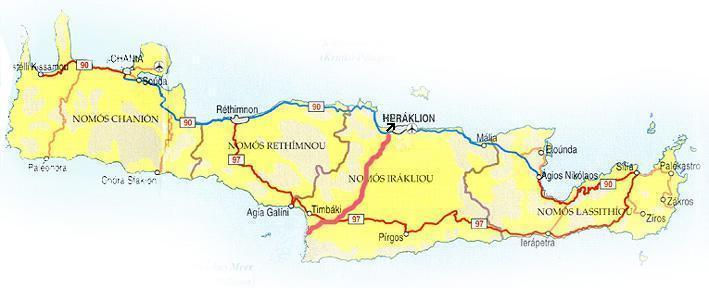 Karte Kreta